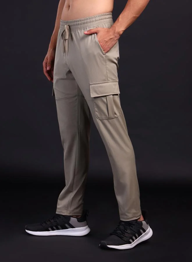 Technosport Men Solid Relaxed Fit Sports Cargo Trackpants